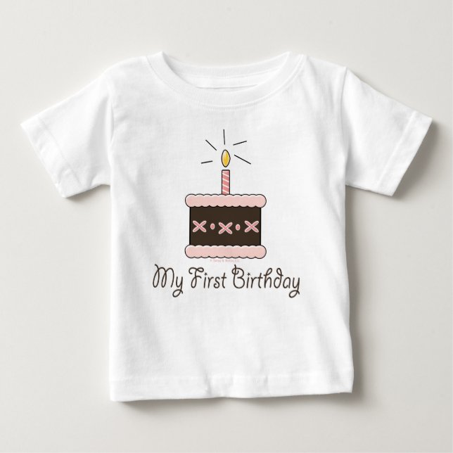 My First Birthday Cake Long Sleeve Tee (Front)