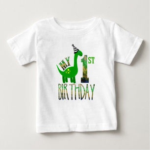 My First Birthday Dinosaur Party Baby T-Shirt