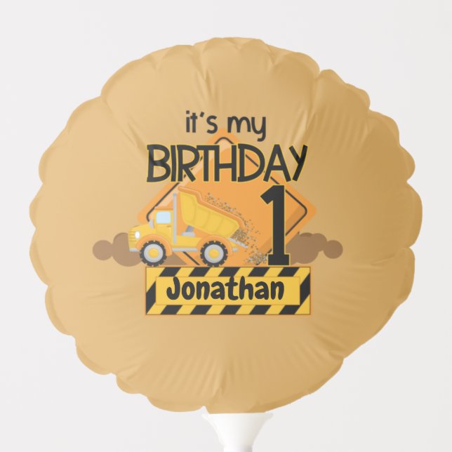My First Birthday Dump Truck Balloon (Front)