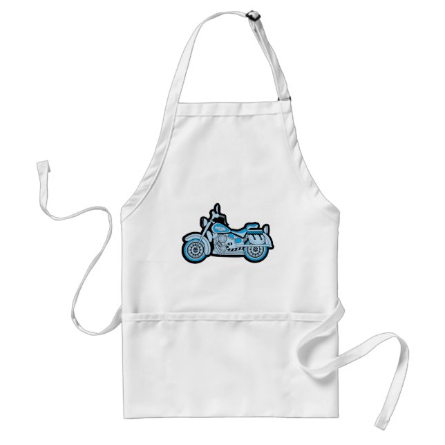 My First Blue Motorcycle Adult Apron (Front)