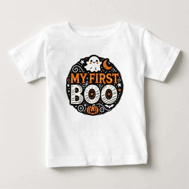 My First Boo Baby Halloween T-Shirt (Front)