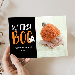 My First Boo | Baby&#39;s First Halloween Photo Card