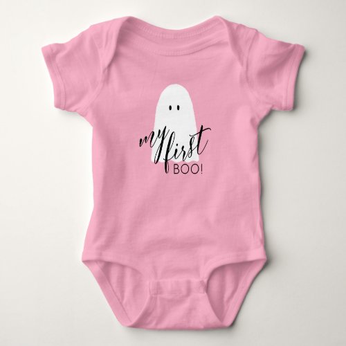 My First Boo Cute Halloween Ghost Elegant Baby Bodysuit