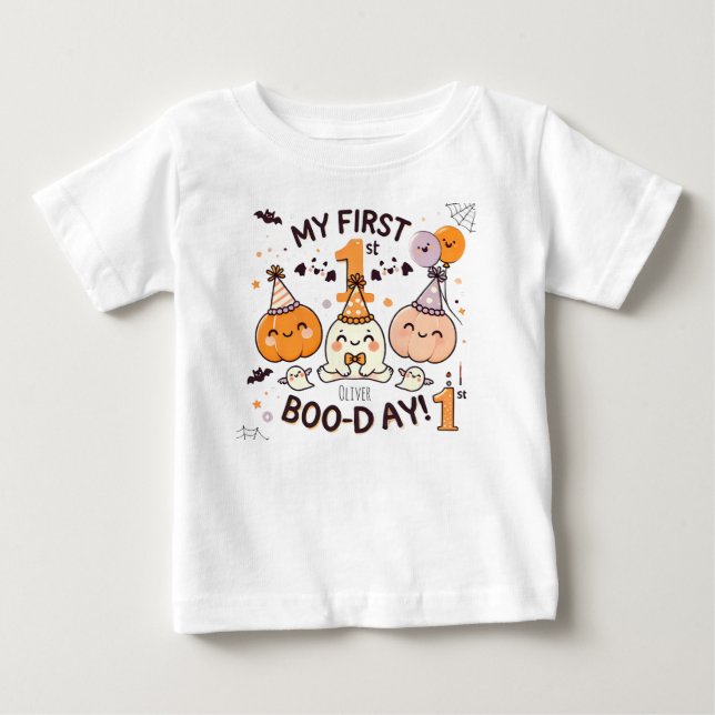 My First Boo-Day Baby 1st birthday t-shirt (Front)