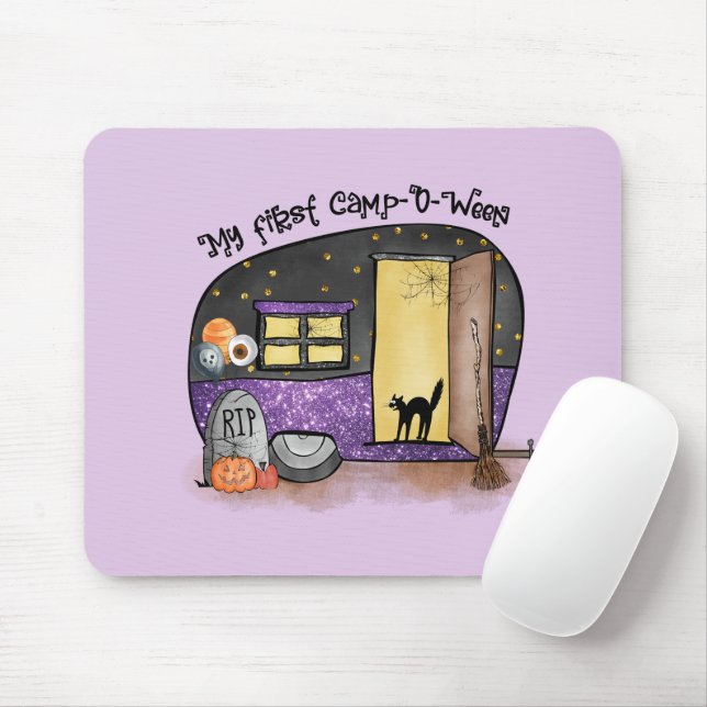 My First Camp-O-Ween – Spooky Black Cat Mouse Pad (With Mouse)