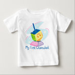 My First Chanukah T-Shirt<br><div class="desc">Baby's first Chanukah with a colorful toy dreidel.</div>