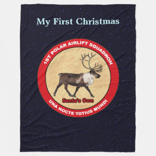 My First Christmas - 1st Polar Airlift Squadron Fleece Blanket