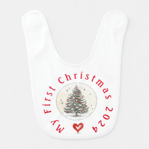 My First Christmas 2024, Unisex Baby Gift, Vintage Bib