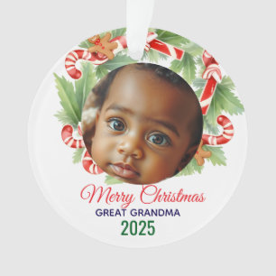 My First Christmas 2025: Personalized Photo Ornament