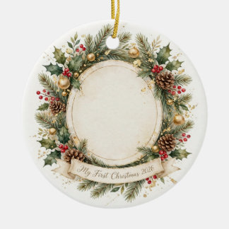 My First Christmas 2026 Baby Photo Ornament