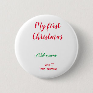 My first Christmas add name family name with love Button