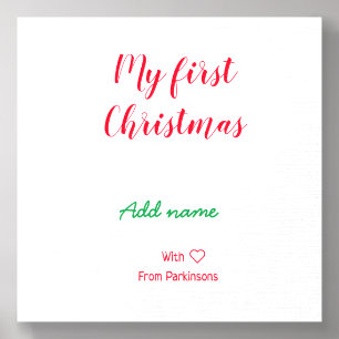 My first Christmas add name family name with love Foam Core Photo Tile