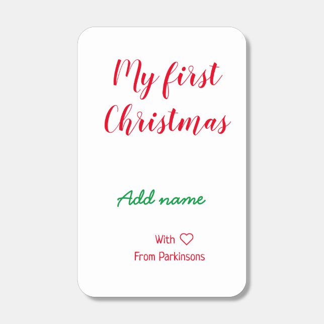 My first Christmas add name family name with love  Matchboxes (Front)