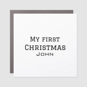My first Christmas add name masculine men text sim Car Magnet