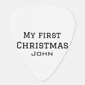 My first Christmas add name masculine men text sim Guitar Pick