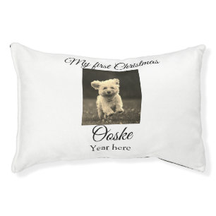 My first Christmas add pet name date year photo Bed