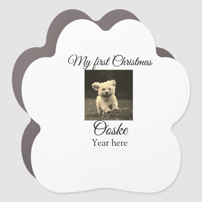 My first Christmas add pet name date year photo  Car Magnet (Front)