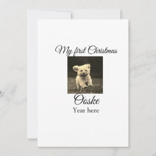 My first Christmas add pet name date year photo Holiday Card