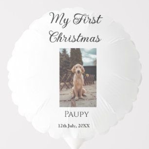 My first Christmas add pet name dog cat year photo Balloon
