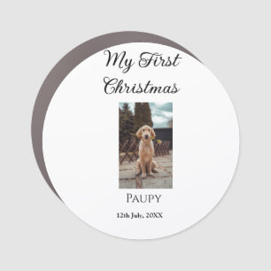 My first Christmas add pet name dog cat year photo Car Magnet