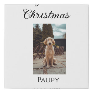 My first Christmas add pet name dog cat year photo Faux Canvas Print