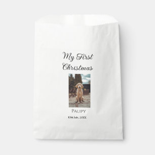 My first Christmas add pet name dog cat year photo Favor Bag