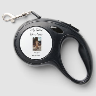 My first Christmas add pet name dog cat year photo Retractable Pet Leash
