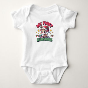 My First Christmas - Adorable Baby Reindeer Design Baby Bodysuit