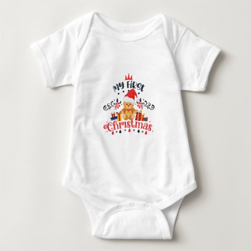 My first Christmas  Apron Baby Bodysuit