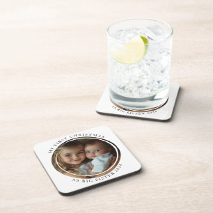 My first Christmas As Big Sister Custom Photo Beverage Coaster