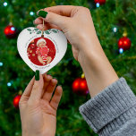 My First Christmas as Grandma Baby Photo Ceramic Ornament<br><div class="desc">Cute Christmas baby photo with birth stats you can easily customize for family members</div>