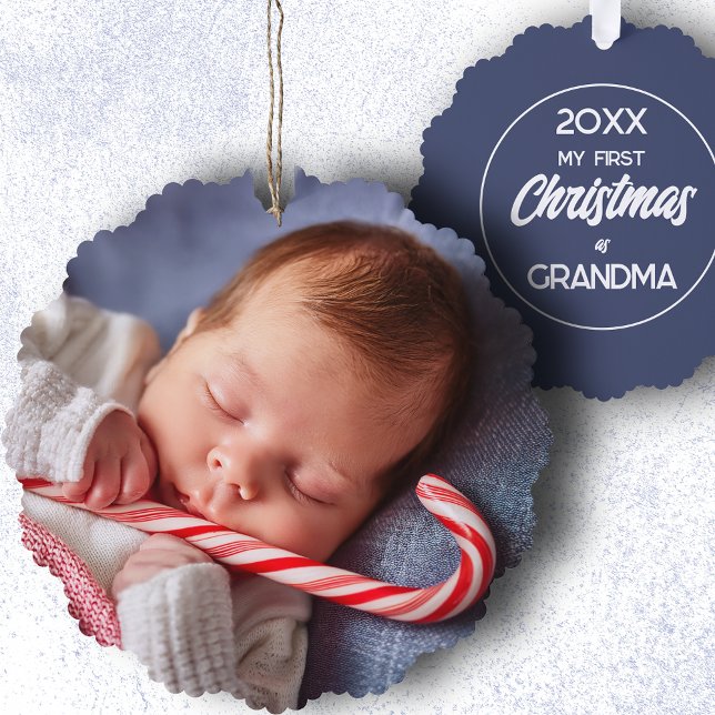 My First Christmas as Grandma Ornament Card (Creator Uploaded)