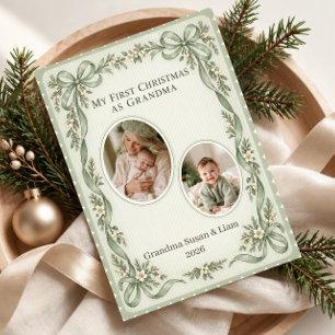 My First Christmas as Grandma Photo Holiday Card