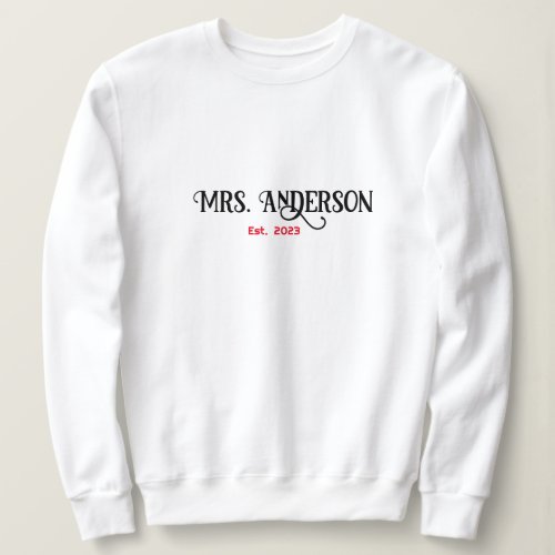 My First Christmas as Mrs Custom name Womens Sweatshirt