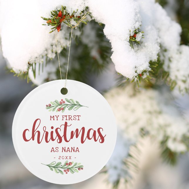 My First Christmas as Nana Greenery Ornament (My First Christmas as Nana Greenery Ornament)