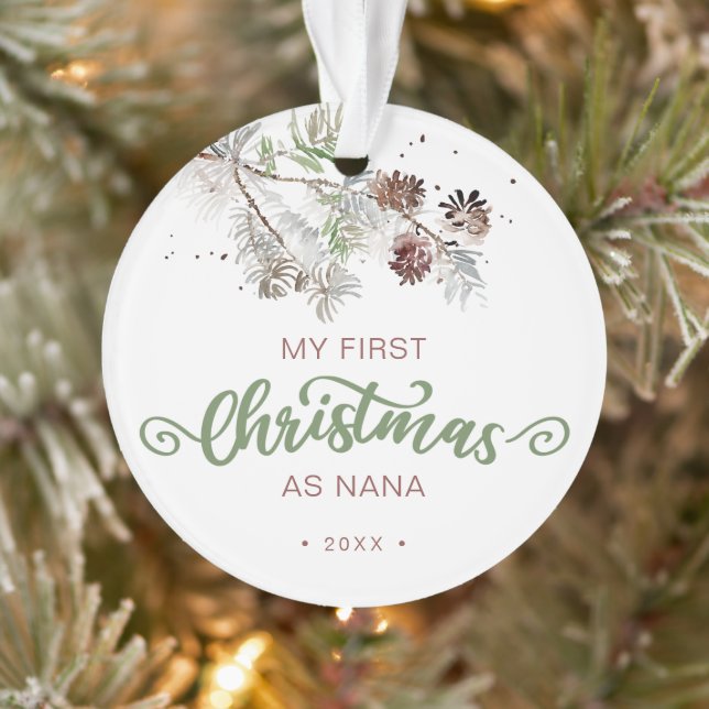 My First Christmas as Nana Pine Ornament (Tree)