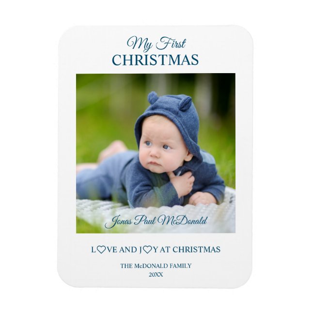 My First Christmas Babies Custom Photo Keepsake Magnet (Vertical)