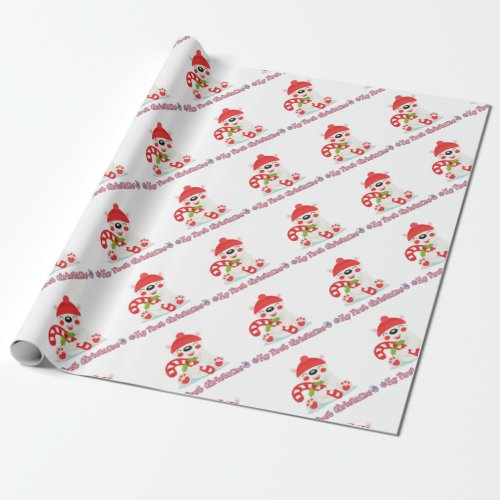 My First Christmas Baby Bear Wrapping Paper