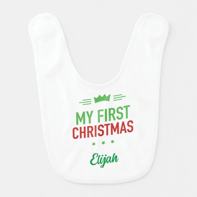 My First Christmas Baby Bib (Front)