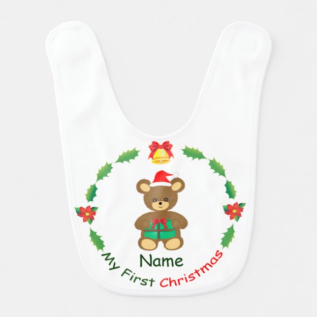 My First Christmas Baby Bib (Front)