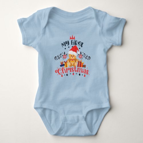 My First Christmas Baby Body Suit Baby Bodysuit