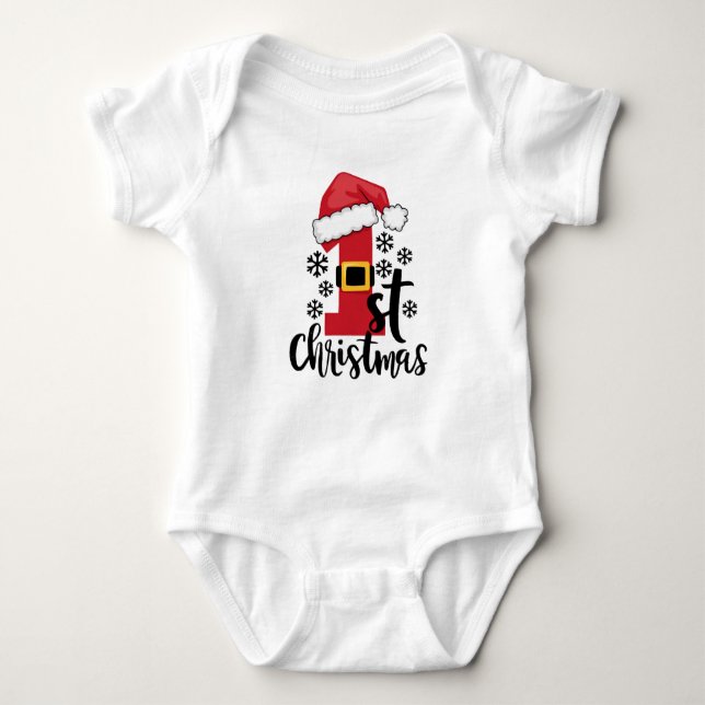 My First Christmas Baby Bodysuit (Front)