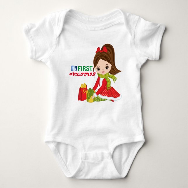 My first Christmas Baby Bodysuit  (Front)