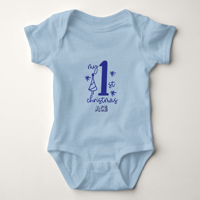 My First Christmas Baby Boy Bodysuit (Front)