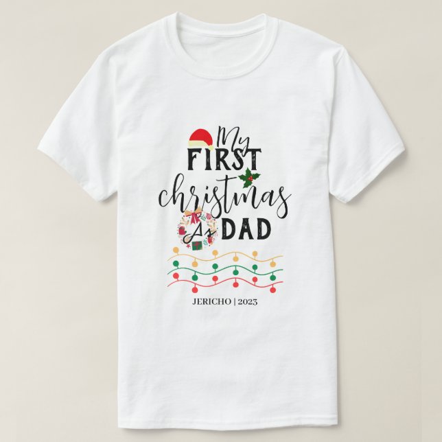 My First Christmas Baby Personalize Name  T-Shirt (Design Front)