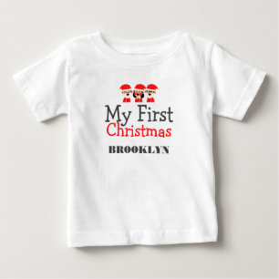 My first Christmas Baby Personalized Name T-Shirt