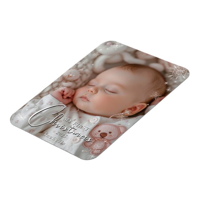 My First Christmas Baby Photo Magnet (Left Side)