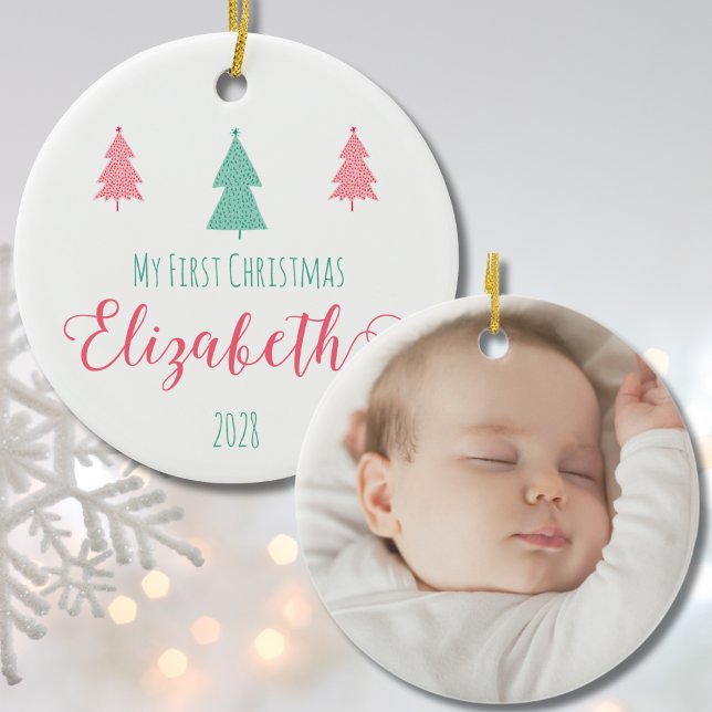 My First Christmas-Baby Photo & Name Ceramic Ornament (My First Christmas-Baby Photo & Name Ceramic Ornament)