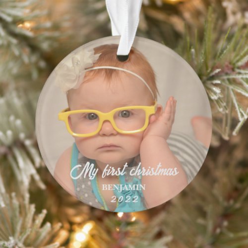 My first christmas baby photo  ornament