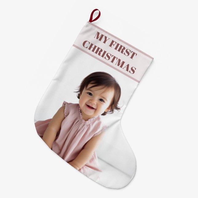 My First Christmas Baby Photo Stocking (Front (Hanging))